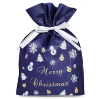 Set of 3 Elegant Christmas Nonwoven Gift Bags 20 x 30 cm - Reusable Gift Packaging 19 Nonwoven bags sized 20 x 30 cm, with Christmas-themed print Christmas bag