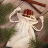 Linen bags for Christmas with vanilla.