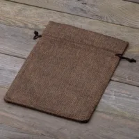Burlap bag 15 cm x 20 cm - dark natural For children