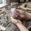 Using an organza bag for sorting beads and handmade jewelry.