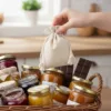 Linen bags for storing jars and handmade products