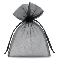 25 pcs Organza bags 10 x 13 cm - black 25