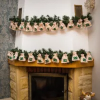 Advent calendar jute bags sized 12 x 15 cm - natural bright colour + green numbers All products