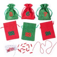 Shops Super nice Christmas calendars/Christmas bags in different sizes with numbers green/brown