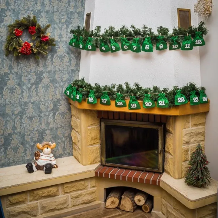 Green Jute Bags Advent calendar, 12 x 15 cm + white numbers All products