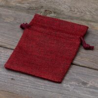 Burlap bag 10 cm x 13 cm - burgundy Christmas bag