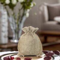 Burlap bag 10 cm x 13 cm - natural Dark natural bags