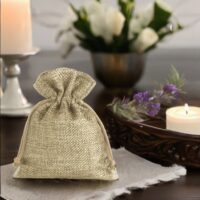 Burlap bag 11 cm x 14 cm - natural Dark natural bags