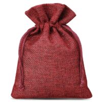 Burlap bag 12 cm x 15 cm - burgundy Burgundy bags