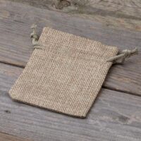 Burlap bag 8 cm x 10 cm - natural Halloween