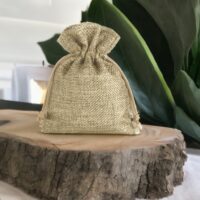 Burlap bag 8 cm x 10 cm - natural Lavender pouches