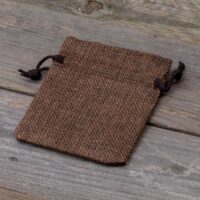 Burlap bag 8 x 10 cm - dark natural Halloween