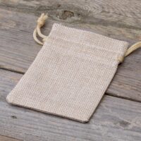 Burlap bag 9 x 12 cm - light natural Small bags