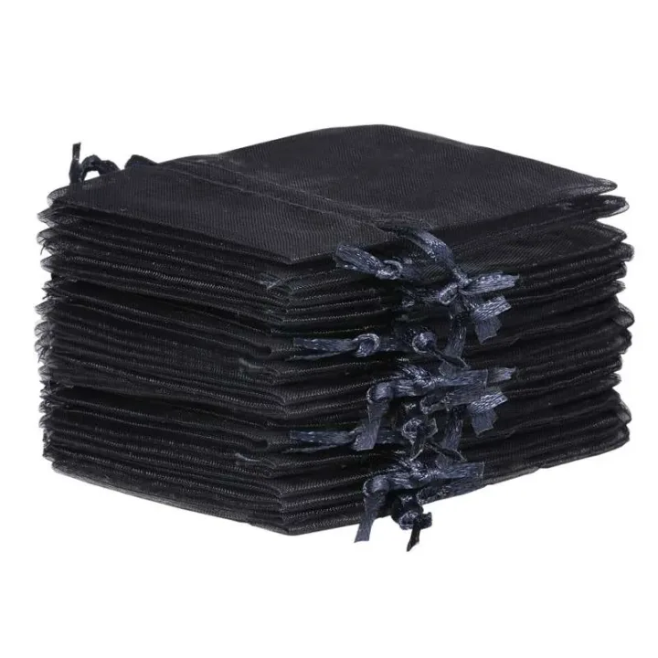 Organza bags 7 x 9 cm - black Halloween