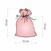 Pouches like linen with printing 10 x 13 cm - natural / roses Valentine's Day
