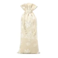1 pc Pouch like linen with printing 16 x 37 cm - natural / snow 8 Pouch like linen with printing 16 x 37 cm - natural / snow Christmas bag