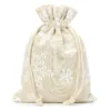 Bags like linen with printing 22 x 30 cm - natural / snow Christmas bag