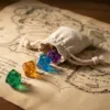 Linen dice bag for RPG gaming accessories.
