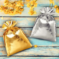 Metallic bags 10 x 13 cm - silver Baptism