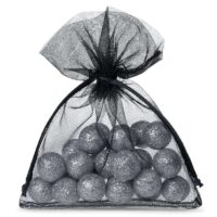 Organza bags 10 x 13 cm - black Black bags