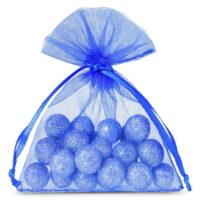 Organza bags 10 x 13 cm - blue Blue bags