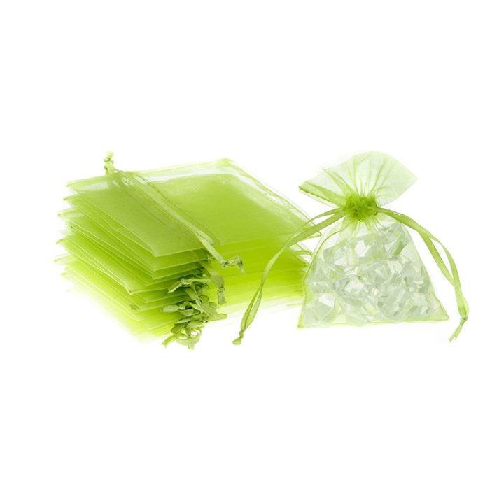 Organza bags 10 x 13 cm - green Organza bags