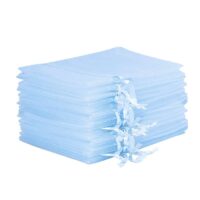 Organza bags 10 x 13 cm - light blue Easter