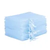 Organza bags 10 x 13 cm - light blue Easter
