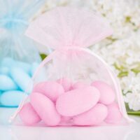 Organza bags 10 x 13 cm - light pink Valentine's Day