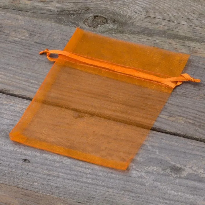 Organza bags 10 x 13 cm - orange Valentine's Day