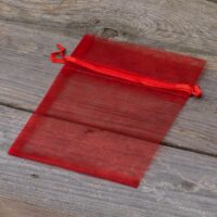 Organza bags 11 x 14 cm - red Christmas bag