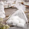 Organza bags 11 x 14 cm - white Thanks to guests