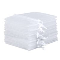 Organza bags 11 x 14 cm - white Women's Day