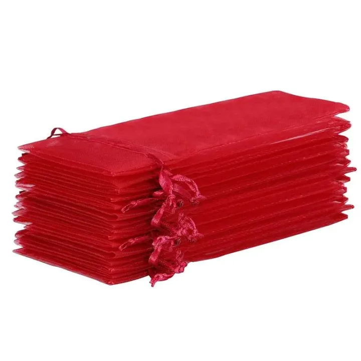 Organza bags 11 x 20 cm - burgundy Valentine's Day