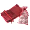 Organza bags 11 x 20 cm - burgundy Table decoration