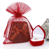 Organza bags 12 x 15 cm - burgundy Small bags 12x15 cm