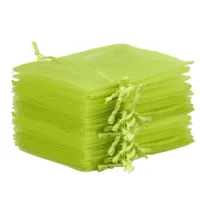 Organza bags 12 x 15 cm - green Easter