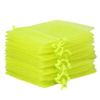 Organza bags 12 x 15 cm - neon green Easter