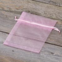 Organza bags 12 x 15 cm - light pink Valentine's Day