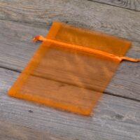 Organza bags 12 x 15 cm - orange Halloween