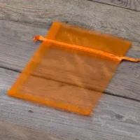 Organza bags 12 x 15 cm - orange Halloween