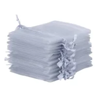 Organza bags 12 x 15 cm - silver Women's Day