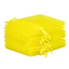 Organza bags 12 x 15 cm - yellow Valentine's Day