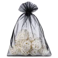 25 pcs Organza bags 13 x 18 cm - black 20 Organza bags 13 x 18 cm - black Medium bags 13x18 cm