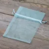 Organza bags 13 x 18 cm - light blue Easter