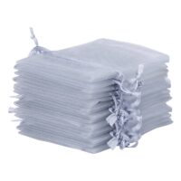 Organza bags 13 x 18 cm - silver Baptism