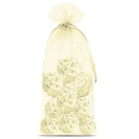 10 pcs Organza bags 13 x 27 cm - ecru 8 Organza bags 13 x 27 cm - ecru Medium bags 13x27 cm