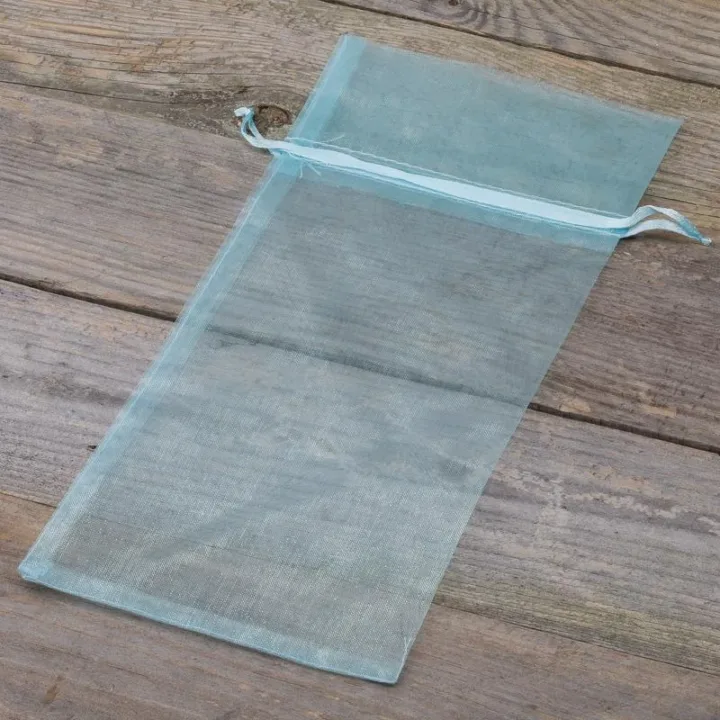 Organza bags 13 x 27 cm - light blue Fruit bags