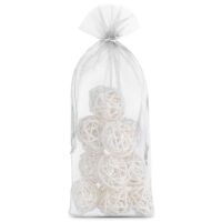 Organza bags 13 x 27 cm - white Medium bags 13x27 cm