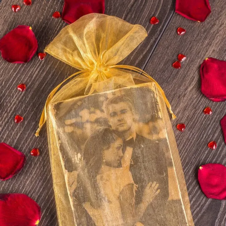 Organza bags 15 x 20 cm - gold Medium bags 15x20 cm